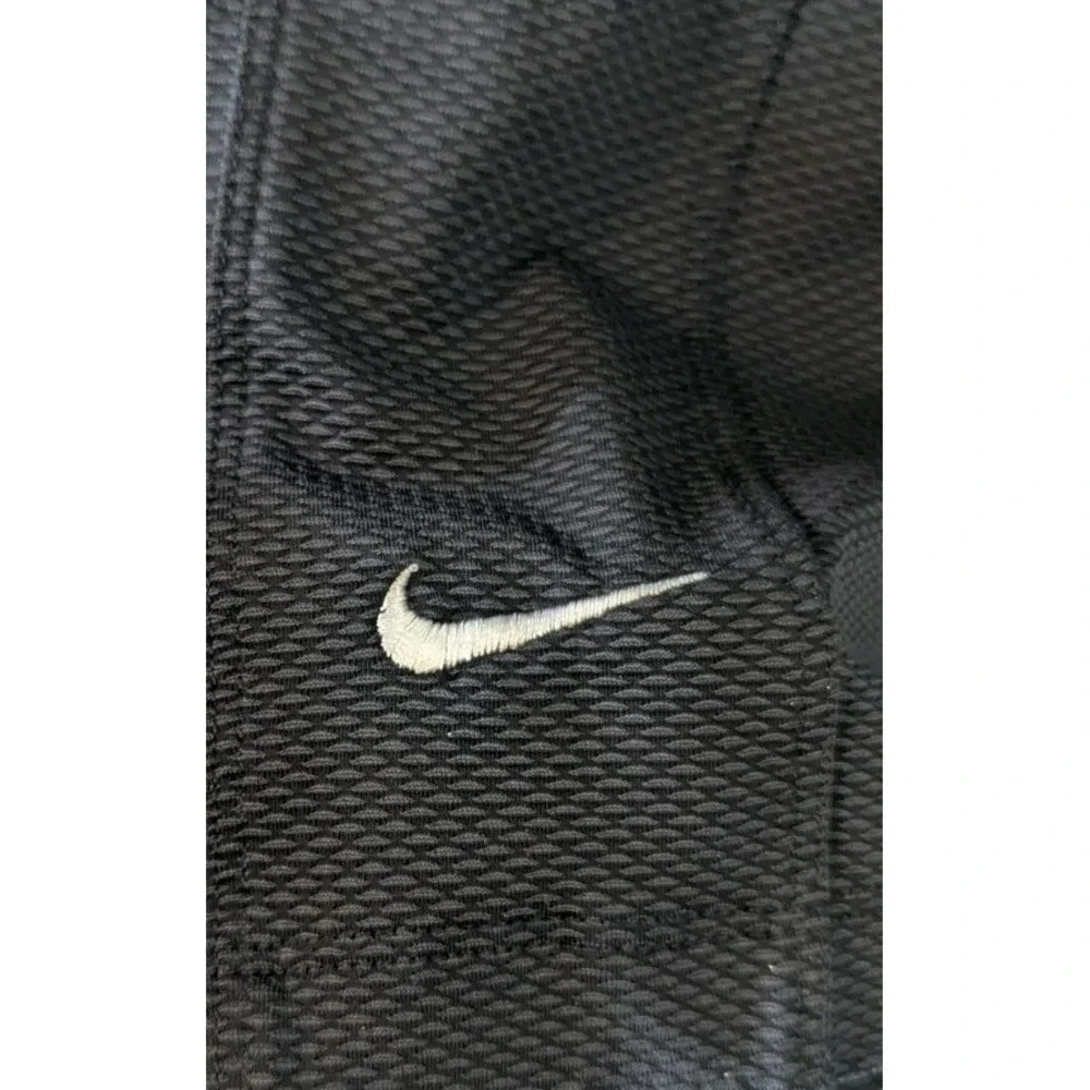 Nike Golf Mens L‎ Fit-dry Polo Shirt Solid Logo Swoosh Pique Black Athleisure